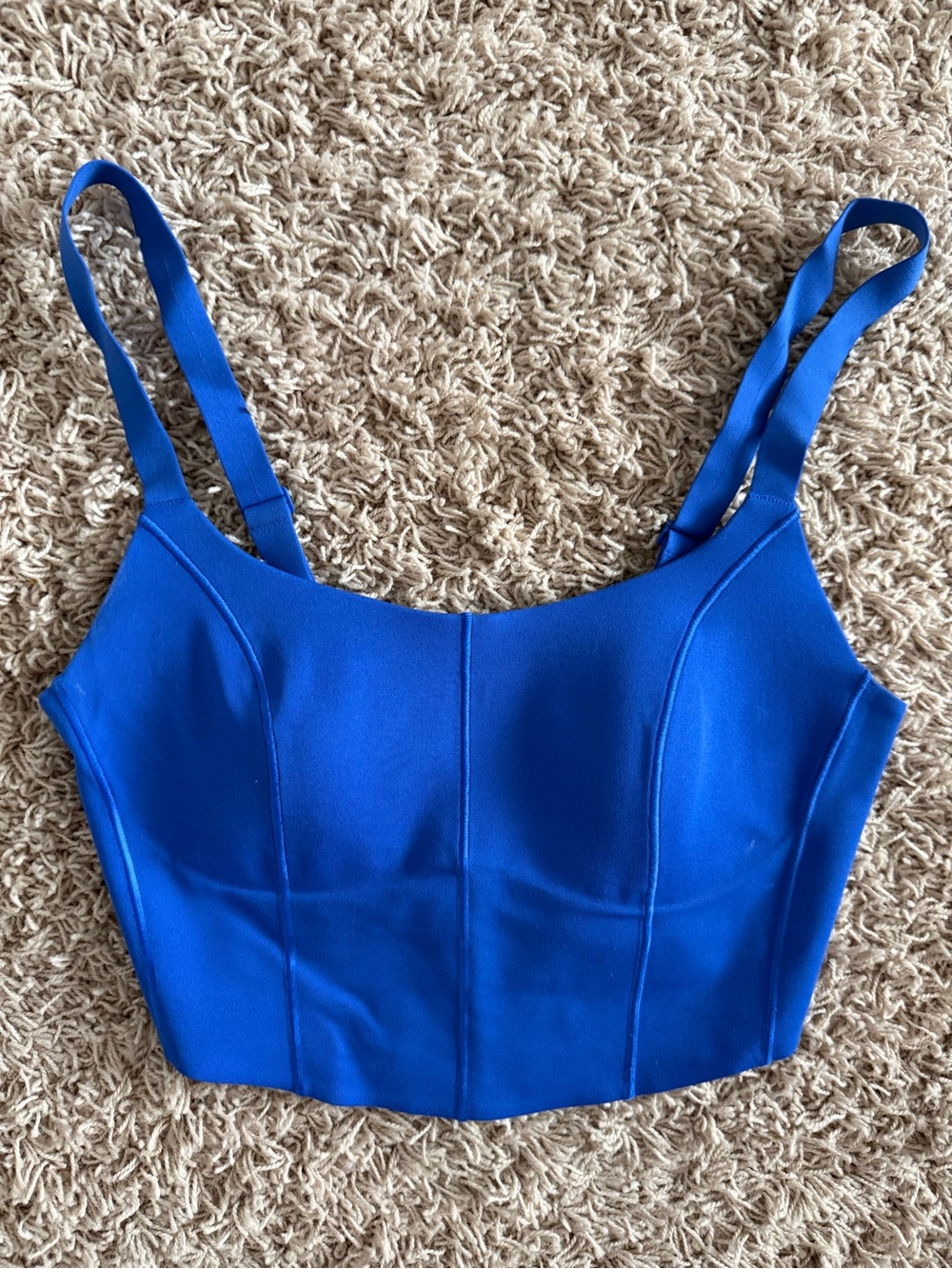 aerie Cobalt Blue Seam-Panel Crop Sports Top